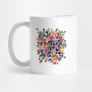 Modern, Abstract Watercolor Flowers  Bouquet Illustration Mug